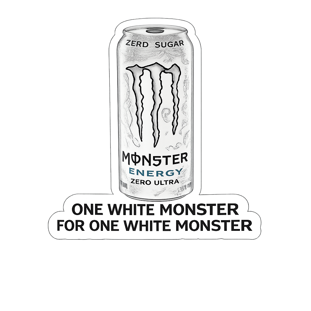 WHITE MONSTER Helmet Sticker
