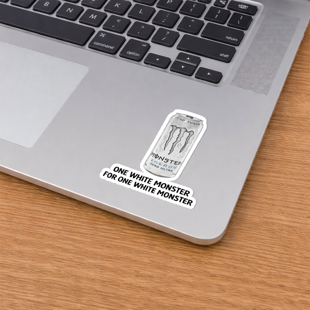 WHITE MONSTER Helmet Sticker